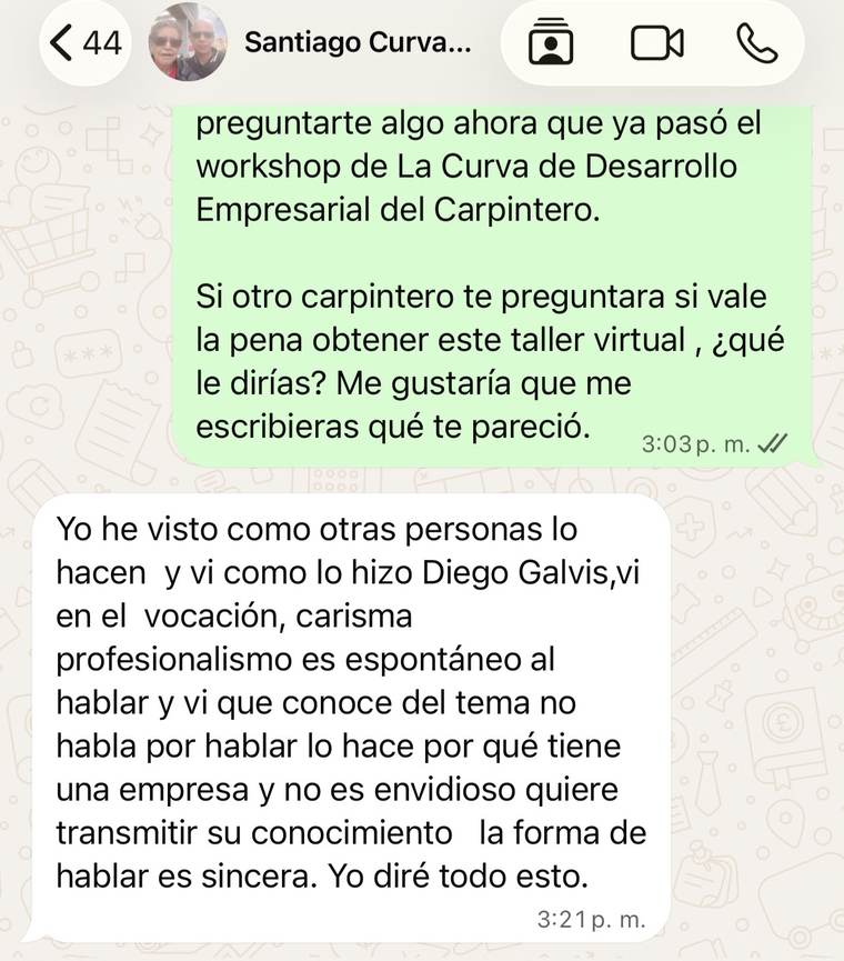 Caso de éxito y testimonio 2 de carpintero
